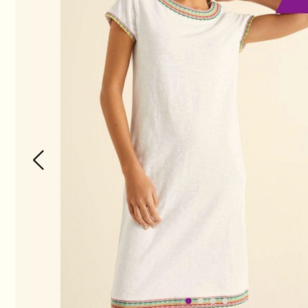 Boden white Seña embroidered midi shift dress 8L